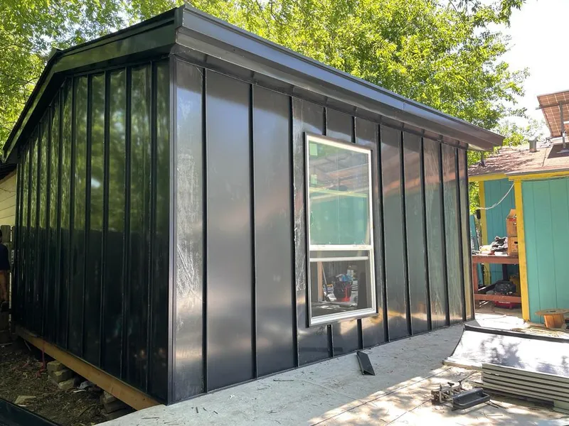 Black standing seam metal wall panels for Metal Roof Installation in Falls Church