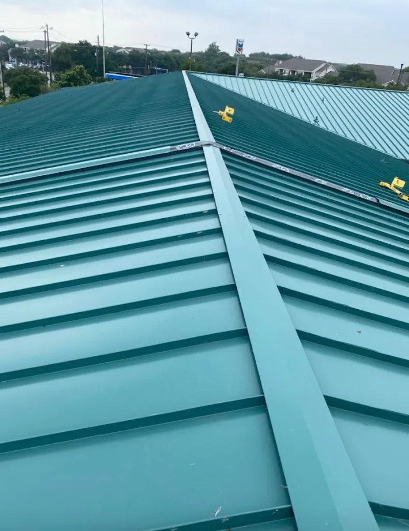 Green commercial metal roof ridge and valley for Metal Roof Repair in Falls Church